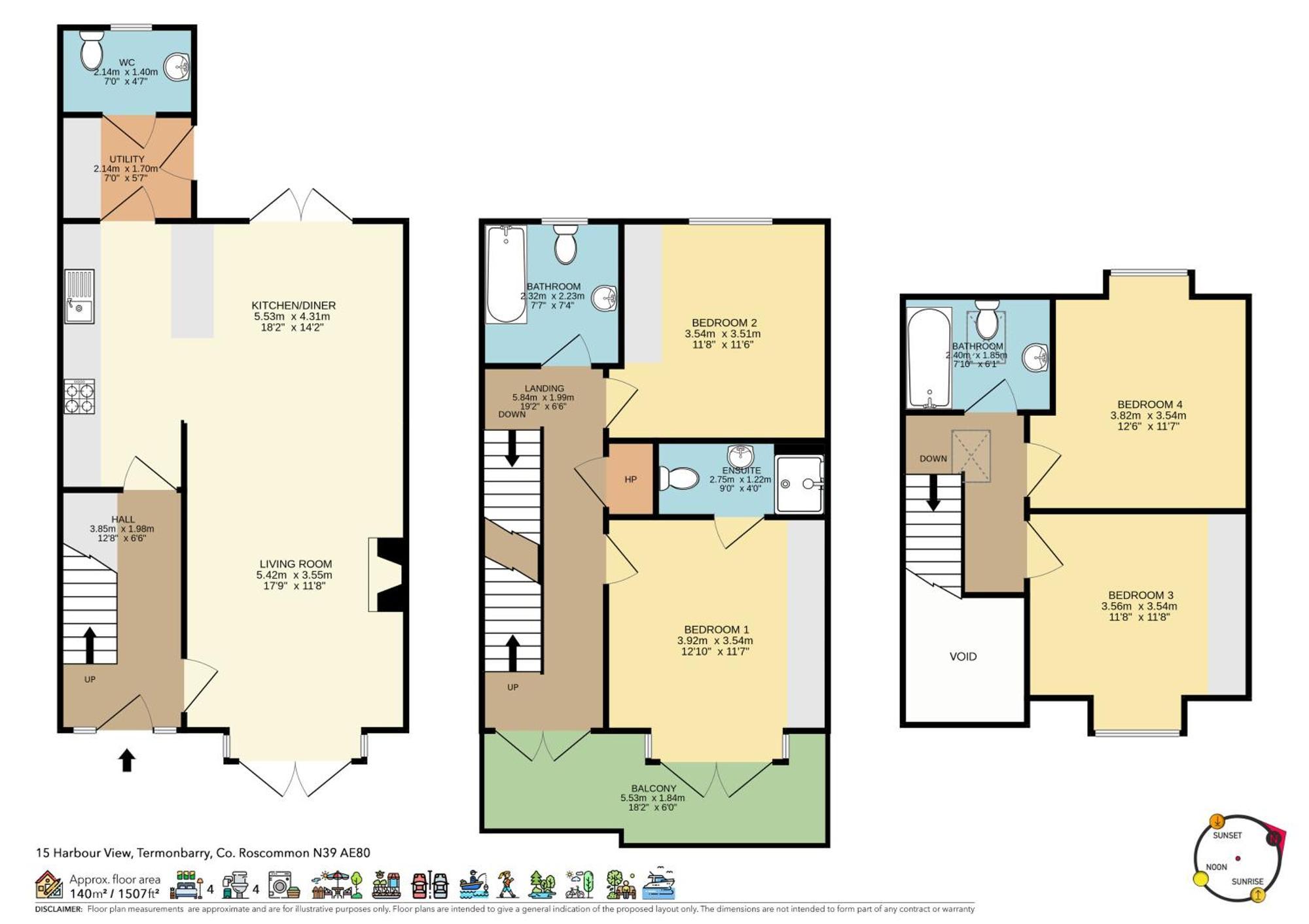 Shannonside - Stylish 5 Bed Marina Home & 40Ft Mooring Termonbarry Dış mekan fotoğraf
